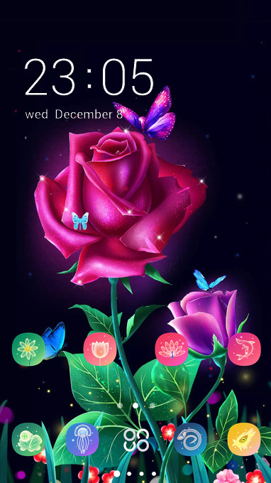 Galaxy Roses Free Android Theme U Launcher 3d