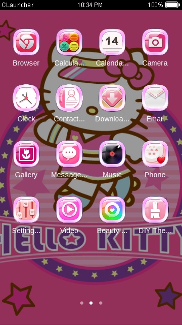 Hello Kitty Free Android Theme U Launcher 3d