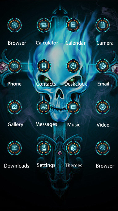Skull Bone Theme Flame Demon Wallpaper Free Android Theme U Launcher 3d